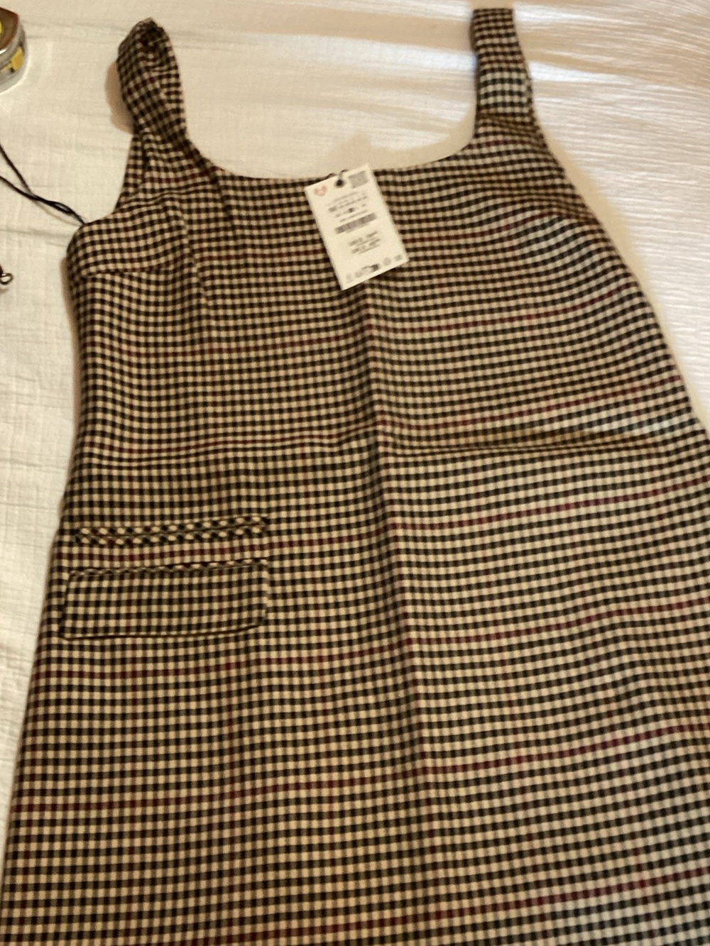 Zara Jumper Dress in Black, Cream and Brown